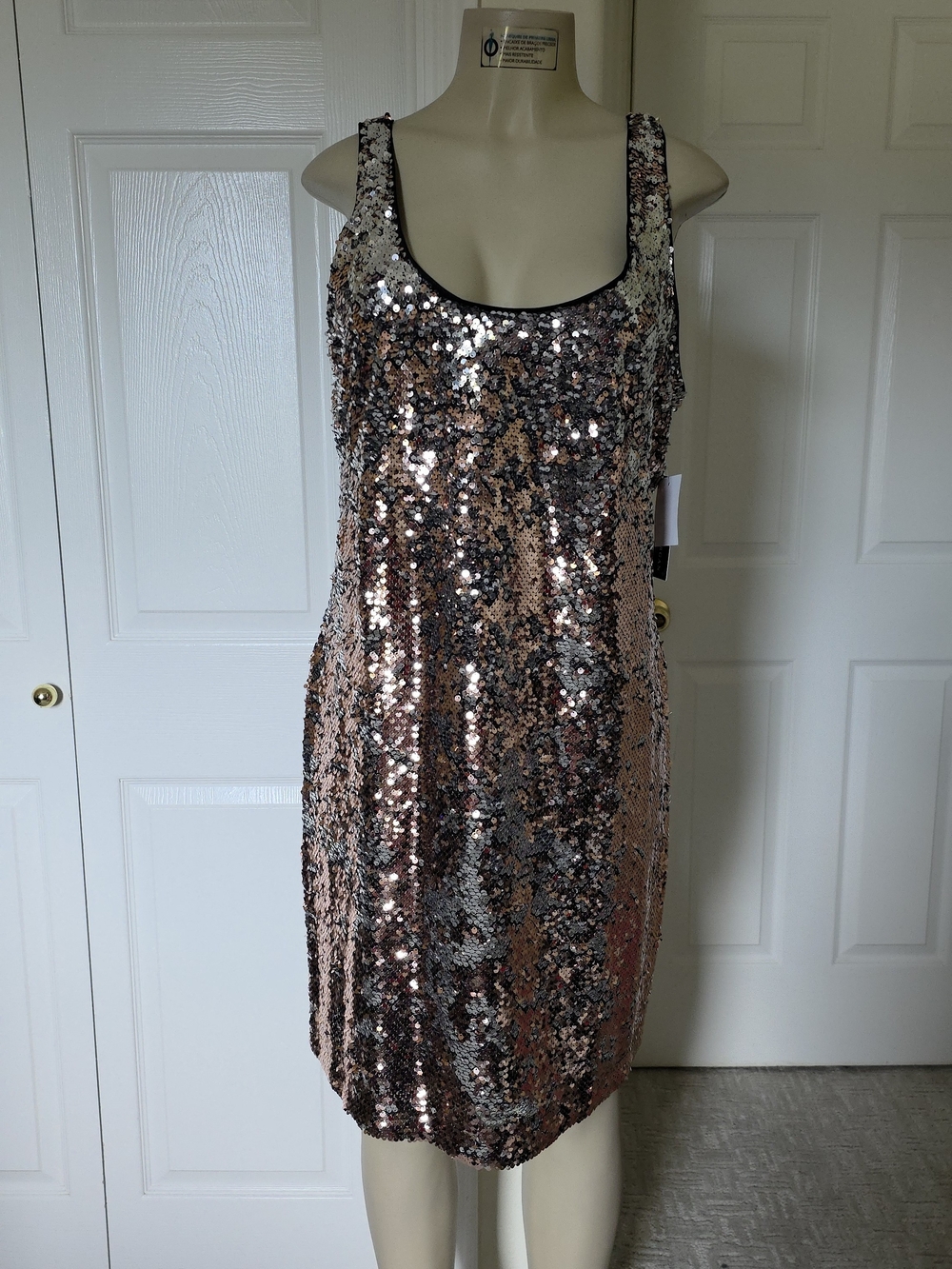 Donna Morgan Rose Gold  Sequin Tank Dress